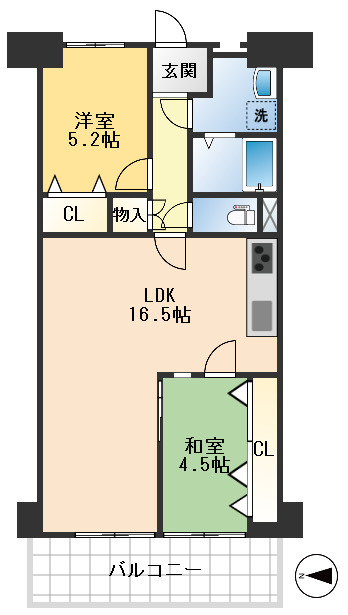 千里山スカイハイツの間取り