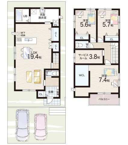 高石市千代田　新築一戸建ての間取り|1号地