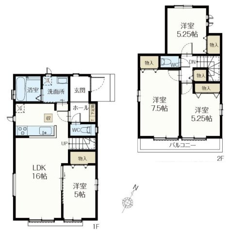 狭山市北入曽・全2棟　新築一戸建　A号棟