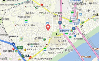 【地図】 | LaCASA新北野Ⅱ