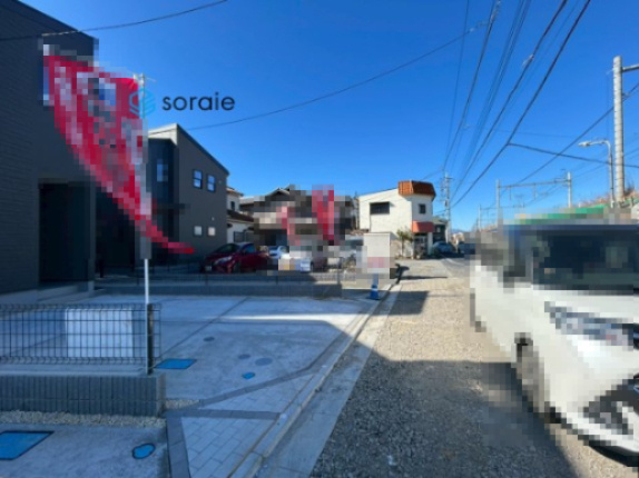 入間仏子第7期全3棟　新築戸建　リーブルガーデンの前面道路含む現地写真|令和8年2月3日撮影。