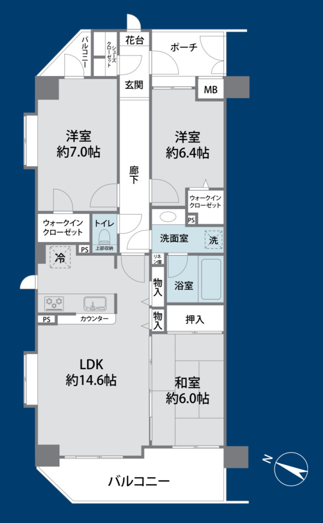 ゼファー北松戸マークフォートの間取り