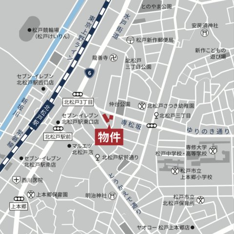 ゼファー北松戸マークフォートの地図