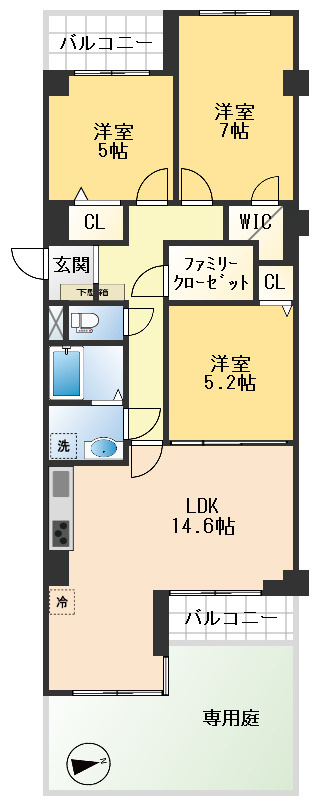シーアイハイツ千里桃山台D棟の間取り