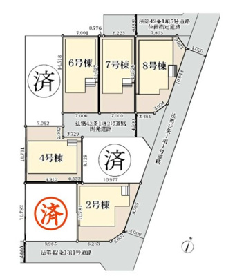 【区画図】 | 藤沢市石川6丁目 新築戸建 全8棟