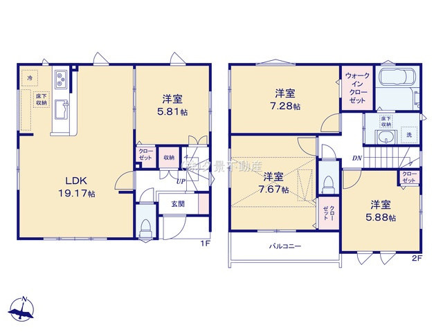 【間取り】 | 《仲介手数料無料》南区文蔵５丁目6-7(全1戸)新築一戸建てミラスモ