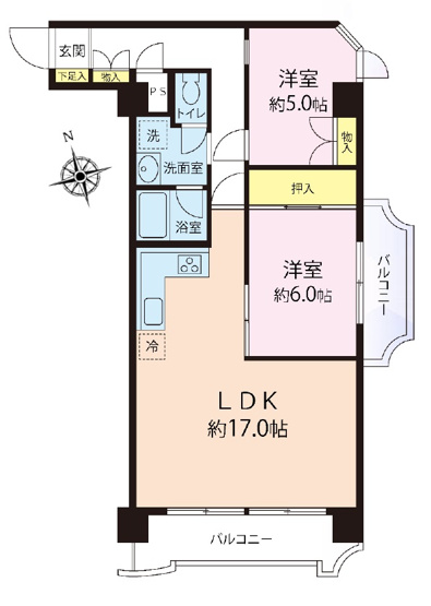 【間取り】 | シンメイ志木マンション　(志木本店) | 4階部分南東角部屋なので陽当たり良好です。
新規内装リフォーム済みなのですぐに新生活が始められます。