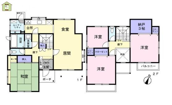 川口市安行領家　中古一戸建ての間取り