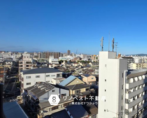 ネバーランド新深江ステイシスの展望|8階部分につき眺望良好です◎
バルコニーに干した洗濯物もよく乾きそうです。