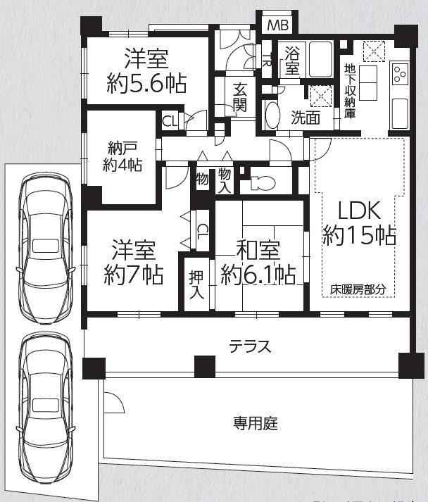 中古マンション ヴィルヌーブ新所沢の間取り