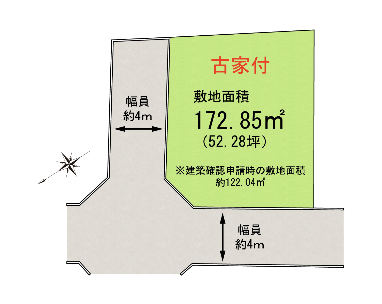 岸和田市神須屋町1丁目　古家付き土地の区画図