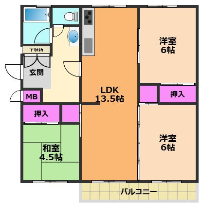 【間取り】 | 若山台住宅23号棟