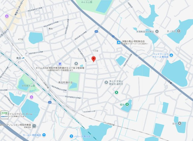 【地図】 | 明石市魚住町錦が丘１丁目　土地