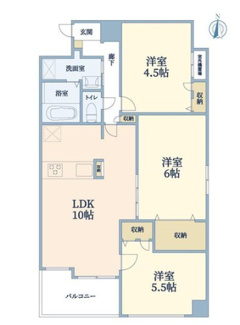 【間取り】 | パラツィーナセシリア天満 | 2LDK+S、価格6180万円、専有面積60.81㎡、バルコニー面積4.94㎡