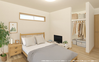 【完成予想図】 | 【主寝室　イメージパース】
※画像は設計図面を基に作成したイメージです。
