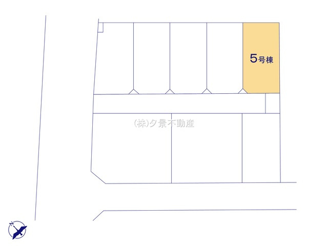 《仲介手数料無料》上尾市浅間台３丁目5-5新築一戸建てブルーミングガーデンの区画図