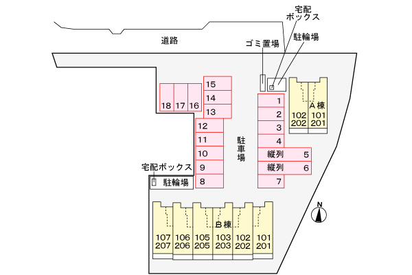 エムズガーデンAの区画図