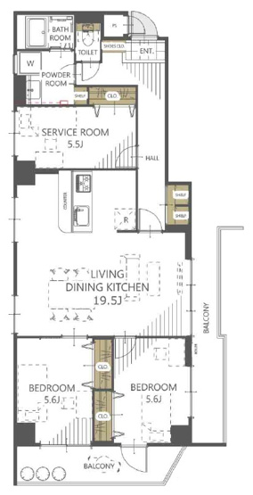 【間取り】 | オリンポス新座志木　(志木本店) | 4階部分の南東角部屋につき陽当たり・通風良好な住空間です。