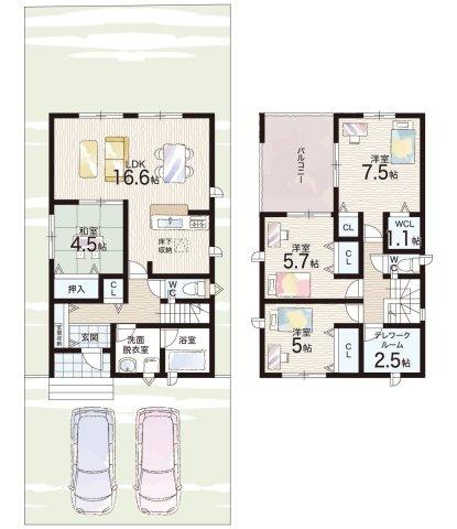 鈴鹿市鈴鹿ハイツ　第2期　新築一戸建ての間取り|2号地