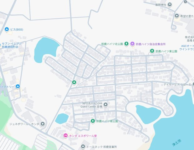 鈴鹿市鈴鹿ハイツ　第2期　新築一戸建ての地図