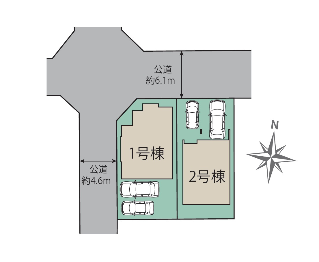 太宰府市青山3丁目第1-2（1号棟）の区画図|配置図（1号棟）