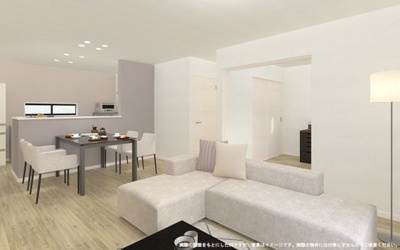 【完成予想図】 | 【LDK　イメージパース】
※画像は設計図面を基に作成したイメージです。