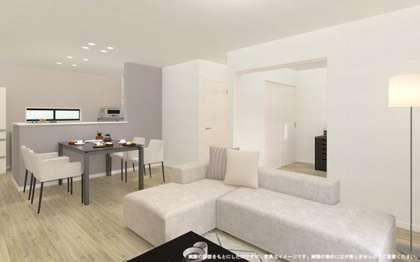 【完成予想図】 | 【LDK　イメージパース】
※画像は設計図面を基に作成したイメージです。