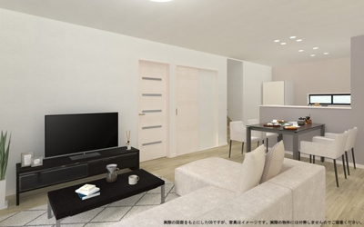 【完成予想図】 | 【LDK　イメージパース】
※画像は設計図面を基に作成したイメージです。