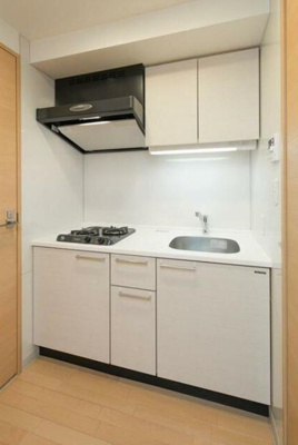 【キッチン】 | i-Suite HigashiNakano | 2口コンロのシステムキッチン。