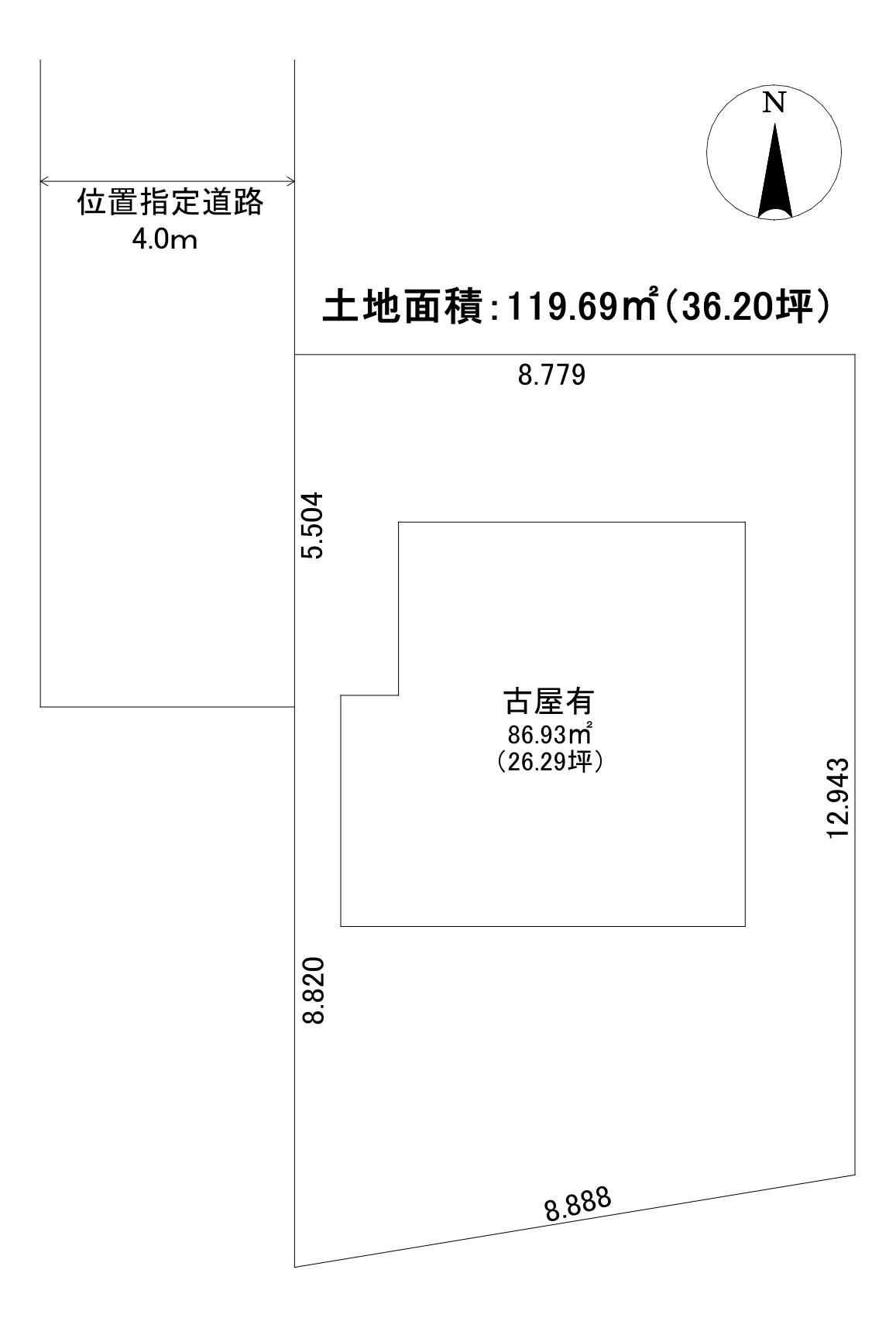 三郷市　彦成2丁目　売地　全1区画の土地図|土地図です