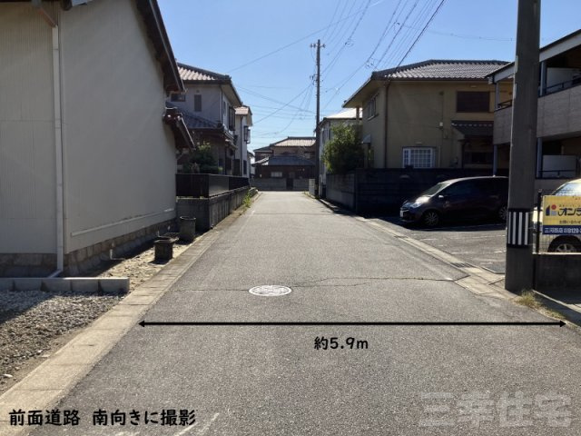 碧南市宮町の前面道路含む現地写真|前面道路が広いからお車の乗り入れもらくらくです