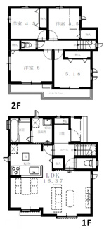 【間取り】 | 【仲介手数料無料！！】府中市紅葉丘3丁目　新築戸建て（全2棟）B号棟　6490万円