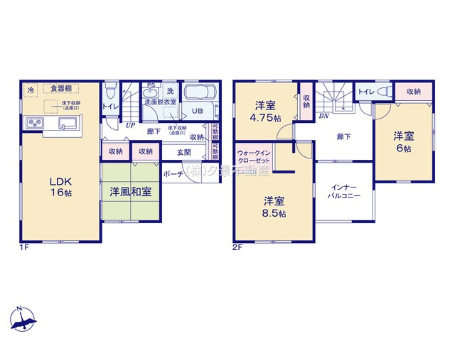 《仲介手数料無料》久喜市佐間303(1号棟)新築一戸建てリーブルガーデンの間取り