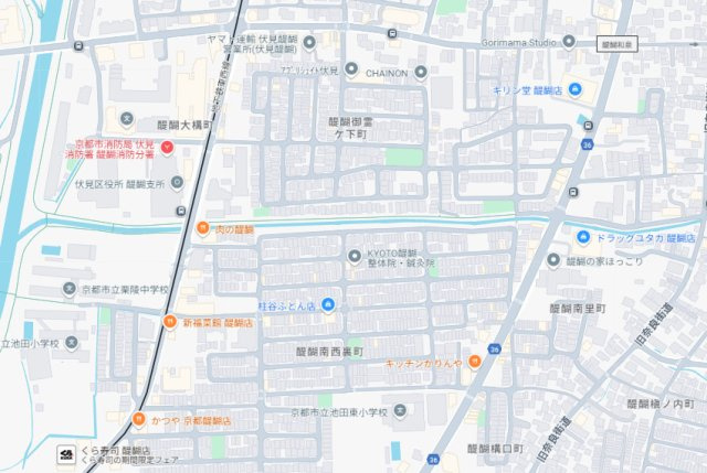 京都市伏見区醍醐御霊ケ下町　第1期　新築一戸建ての地図