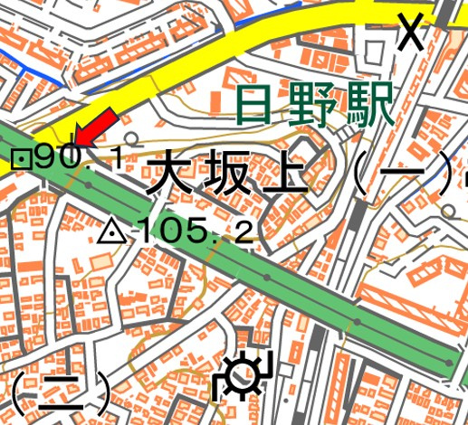 日野市　貸土地の地図