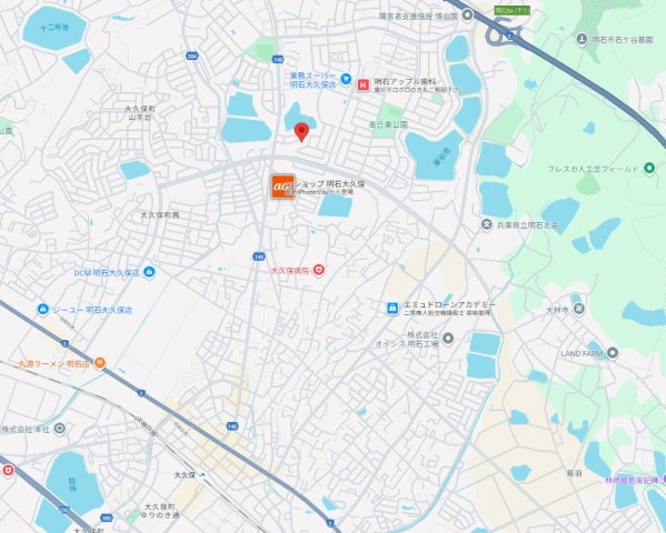 明石市大久保町大窪　土地の地図