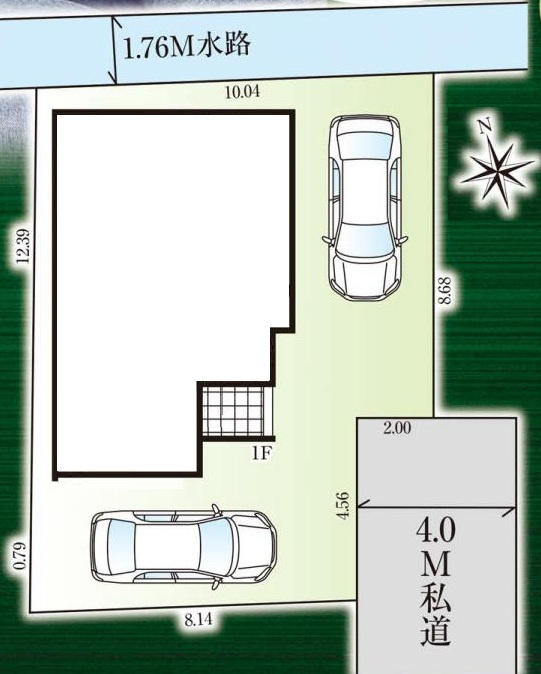 三郷市東町　新築戸建　全1棟の区画図|カースペース2台分付き