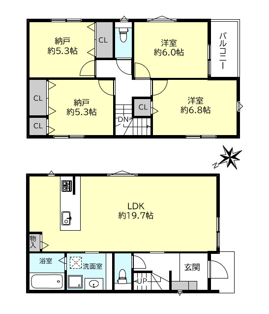 明石市朝霧南町３丁目新築戸建２号地の間取り