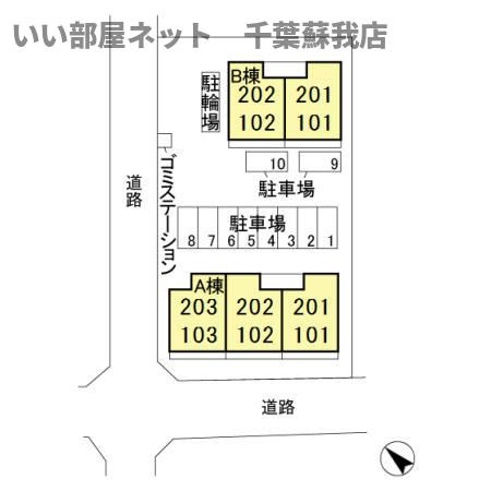 スカイハイツ池田　Aの区画図