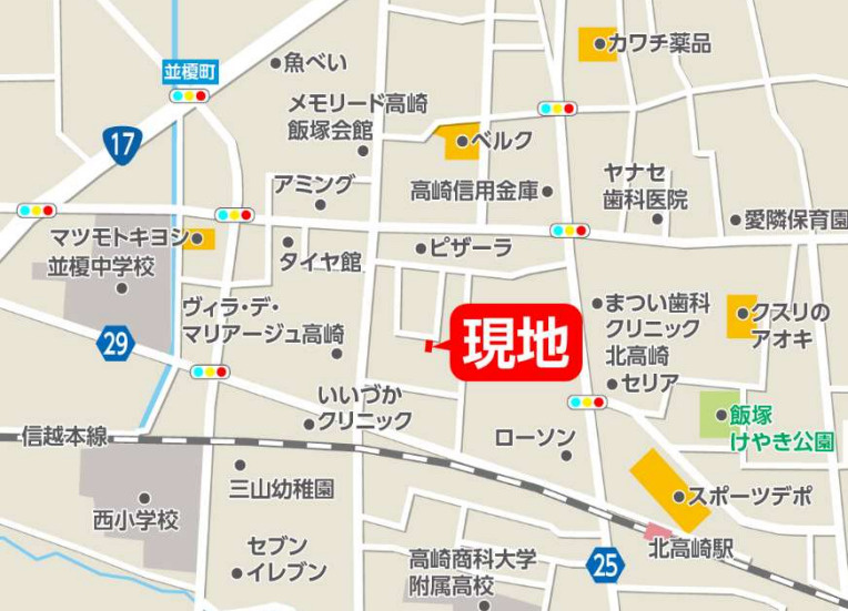 高崎市飯塚町1期　限定1棟　アーバンスタイル　新築建売の地図