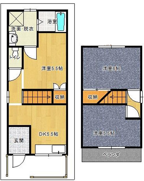堀溝３丁目貸家の間取り
