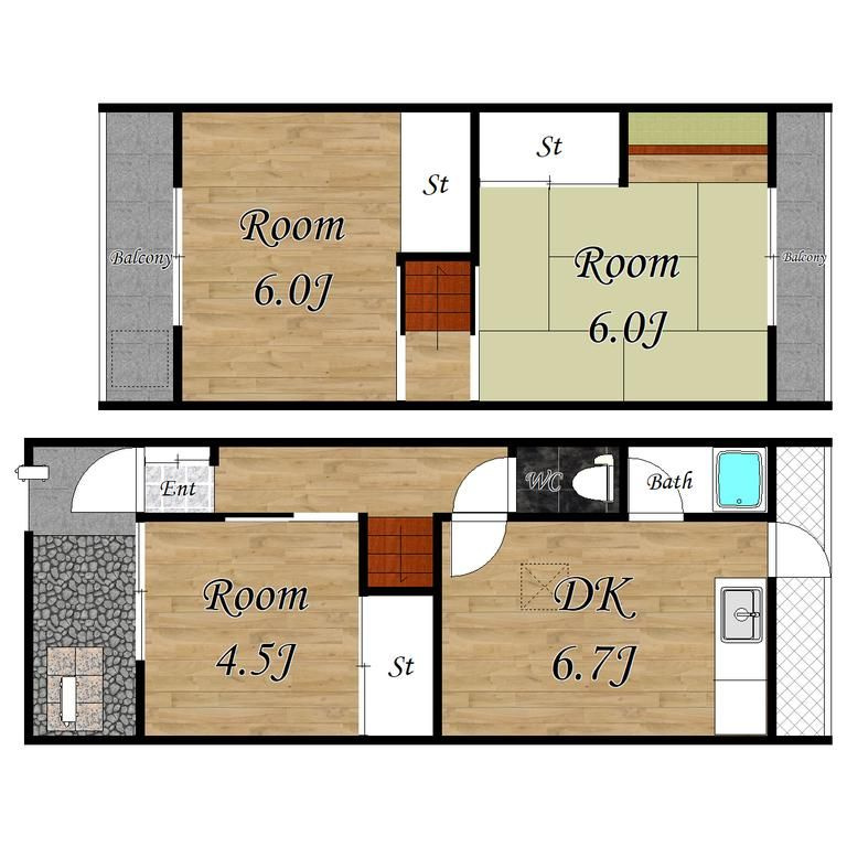 枚方市岡東戸建の間取り