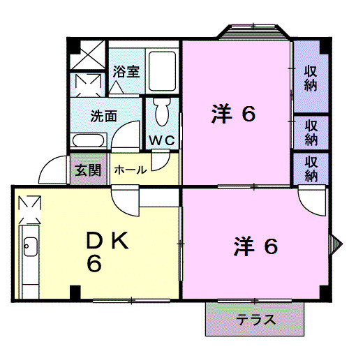 ハイツ佐脇原Ｂの間取り