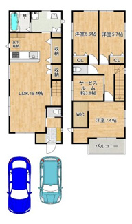 【間取り】 | 千代田４丁目　新築分譲住宅　全２区画