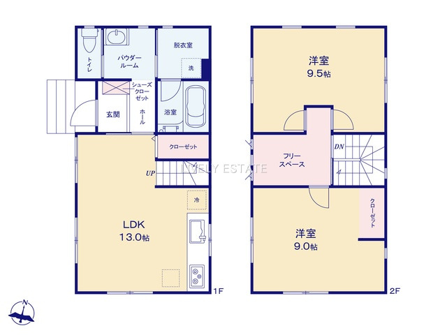 越谷市大字弥十郎 築浅戸建の間取り