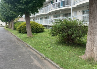 【中庭】 | 相模原富士マンションＢ | 中庭（パティオ）とは、一つの建築物の内部に設けられた、壁などで囲われている庭のことを指します。コの字型、ロの字型が主流ですが、L字型の中庭もあります。最近では、インテリア性の高さからも人気があります。