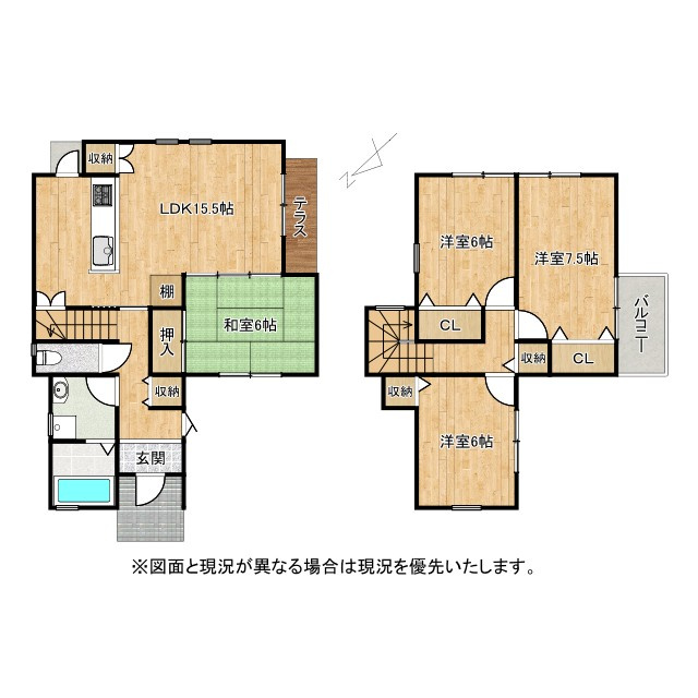 守山市小島町　中古戸建ての間取り