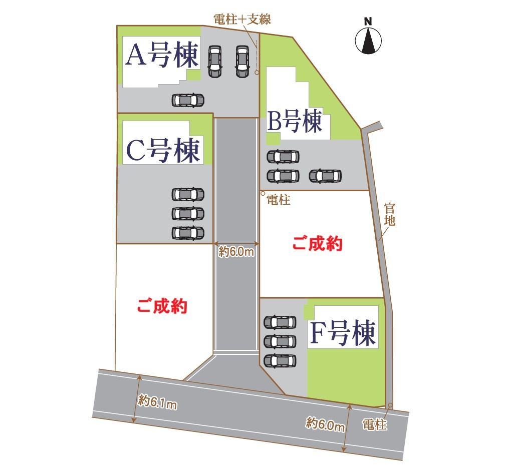 裾野市深良Ⅰ　新築戸建　全６棟　A号棟の区画図