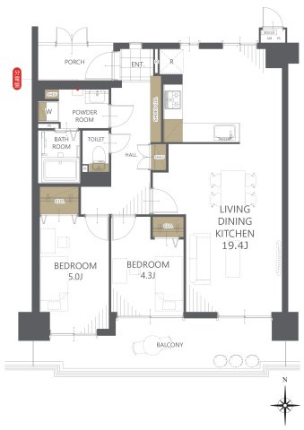 【間取り】マイシティおおさか２番館 