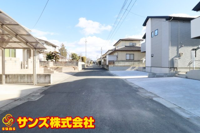 郡山市安積町笹川字北向　　  1号棟　　安積第3小学校、安積第2中学区　の前面道路含む現地写真|北側前面道路